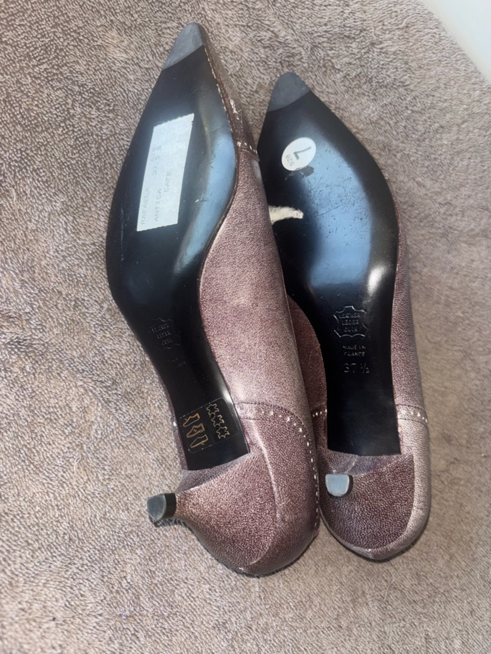 Charles Jourdan Paris brown kitten heels size 7 - Picture 7 of 7